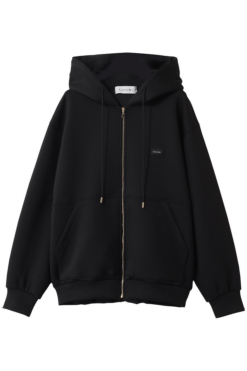 【クルニ/CULLNI】の【UNISEX】CULLNI エンブロイダリー パッチジップアップフーディー インテリア・キッズ・メンズ・レディースファッション・服の通販 founy(ファニー) 　ファッション　Fashion　レディースファッション　Fashion for Women　トップス・カットソー　Cut & Sew Tops　シャツ・ブラウス・オフィスカジュアル　Elegant Blouses & Button-Ups　レディースパーカー・カジュアルフーディー　Casual Hoodies & Sweatshirts　ロングTシャツ・Tシャツ　Longline T-Shirts & Tees　スウェット・クルーネックトップス　Sweatshirts & Crewnecks / Relaxed Fit Sweat Tops　カットソー・ベーシックTシャツ　Cut-and-Sewn Tops / Stretch Tees & Basics　ユニセックス　Unisex, Genderless　エンブロイダリー　Embroidery Design　ジップアップ　Zip-Up, Full Zip　スリーブ　Sleeve, Long Sleeve / Short Sleeve　ロング　Long, Long-Length　ブラック|ID: prp329100004930609 ipo3291000000037006448