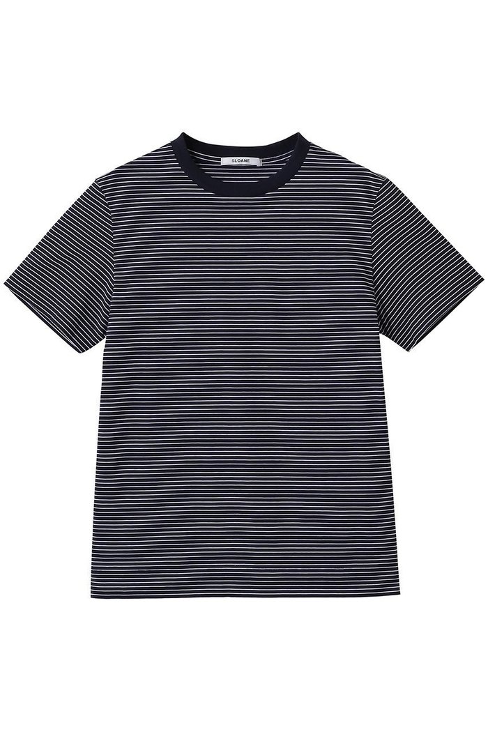 【スローン/SLOANE】の72/2コットン天竺 マイクロボーダーTシャツ インテリア・キッズ・メンズ・レディースファッション・服の通販 founy(ファウニー) https://founy.com/ ファッション Fashion レディースファッション Fashion for Women トップス・カットソー Cut & Sew Tops シャツ・ブラウス・オフィスカジュアル Elegant Blouses & Button-Ups ロングTシャツ・Tシャツ Longline T-Shirts & Tees カットソー・ベーシックTシャツ Cut-and-Sewn Tops / Stretch Tees & Basics なめらか Smooth, Silky Texture ショート Short, Short Length スリーブ Sleeve, Long Sleeve / Short Sleeve バランス Balance, Style Balance ボーダー Border, Stripe エレガント 上品 Elegant 定番 Standard, Basic Item 無地 Plain, Solid Color |ID: prp329100004930634 ipo3291000000037006638