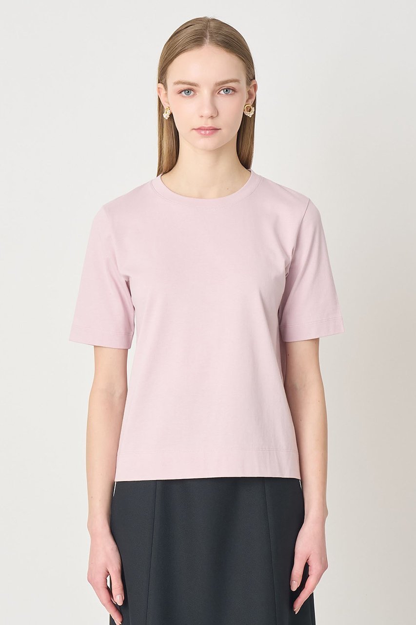 【アナイ/ANAYI】のコットン天竺半袖レギュラー プルオーバー 人気、トレンドファッション・服の通販 founy(ファニー) 　ファッション　Fashion　レディースファッション　Fashion for Women　トップス・カットソー　Cut & Sew Tops　シャツ・ブラウス・オフィスカジュアル　Elegant Blouses & Button-Ups　ロングTシャツ・Tシャツ　Longline T-Shirts & Tees　カジュアルプルオーバー・ニットトップス　Pullovers & Knit Tops / Casual Pullovers　カットソー・ベーシックTシャツ　Cut-and-Sewn Tops / Stretch Tees & Basics　イタリア　Italy　巾着　Drawstring Bag, Kinchaku　ショート　Short, Short Length　スリーブ　Sleeve, Long Sleeve / Short Sleeve　ドレープ　Drape, Draping Fabric　定番　Standard, Basic Item　バランス　Balance, Style Balance　パターン　Pattern, Design Print　ベーシック　Basic, Essential　半袖　Short Sleeve, Half Sleeve　レギュラー　Regular, Standard Fit　other-5|ID: prp329100004930664 ipo3291000000037006947