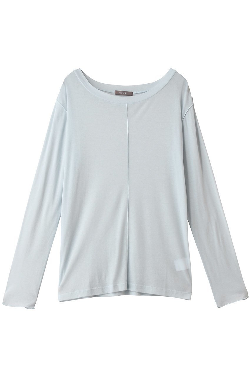 【エリオポール/heliopole】の【smooth skin series】ワイドクルーネックカットソー インテリア・キッズ・メンズ・レディースファッション・服の通販 founy(ファニー) 　ファッション　Fashion　レディースファッション　Fashion for Women　トップス・カットソー　Cut & Sew Tops　シャツ・ブラウス・オフィスカジュアル　Elegant Blouses & Button-Ups　ロングTシャツ・Tシャツ　Longline T-Shirts & Tees　カットソー・ベーシックTシャツ　Cut-and-Sewn Tops / Stretch Tees & Basics　キャミ　Camisole, Cami Top　スリーブ　Sleeve, Long Sleeve / Short Sleeve　ビスチェ　Bustier, Corset Top　ロング　Long, Long-Length　定番　Standard, Basic Item　A/W・秋冬　Autumn/Winter　スカイブルー|ID: prp329100004930697 ipo3291000000037007190