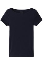 【スリー ドッツ/three dots】のオーガニックコットン 半袖ジンジャー ネイビー|ID: prp329100004930750 ipo3291000000037007589