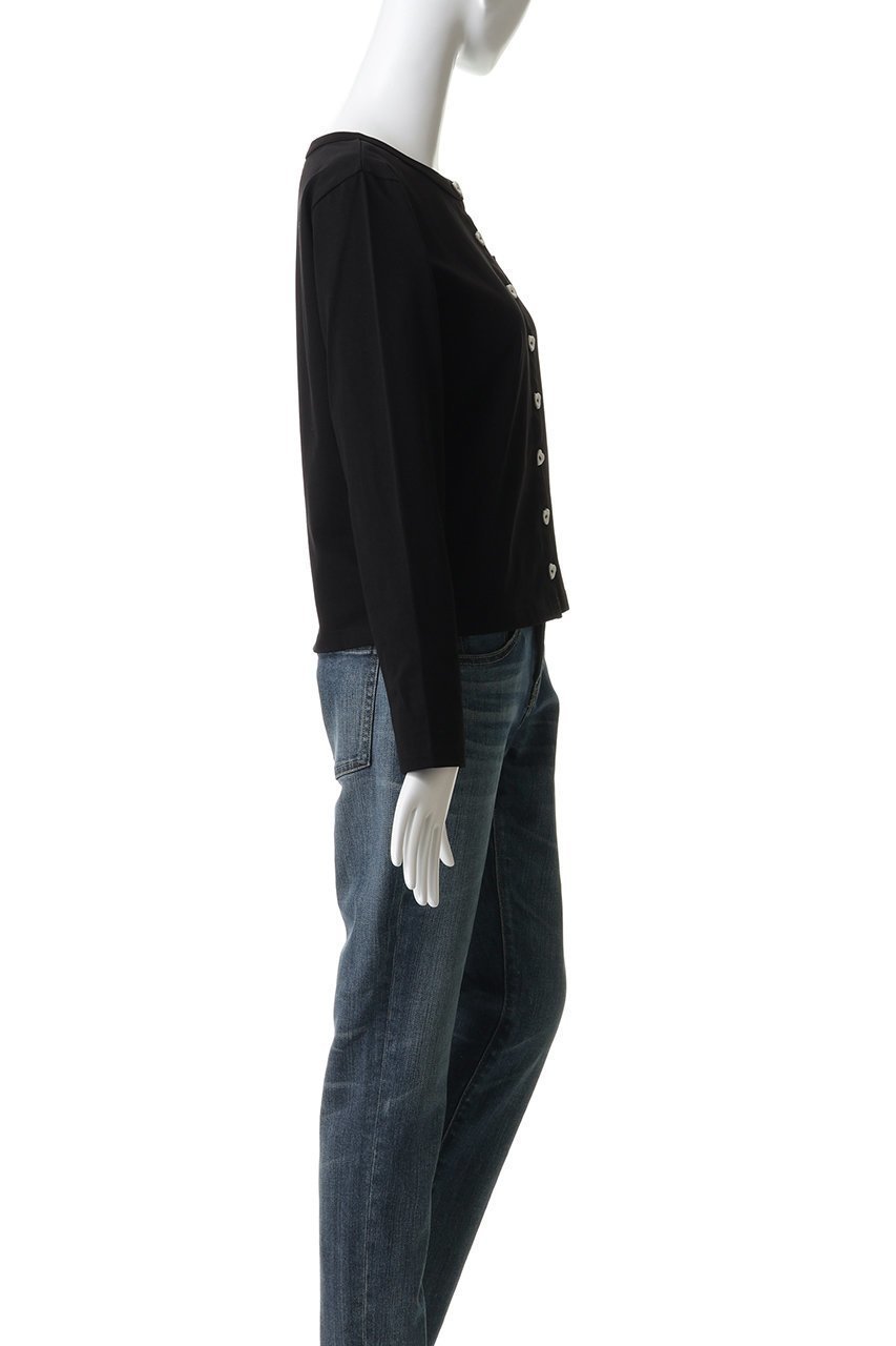 【ミュベール/MUVEIL】のハートボタン天竺カーディガン 人気、トレンドファッション・服の通販 founy(ファニー) 　ファッション　Fashion　レディースファッション　Fashion for Women　トップス・カットソー　Cut & Sew Tops　カーディガン・羽織り　Layered Style Cardigans　シャツ・ブラウス・オフィスカジュアル　Elegant Blouses & Button-Ups　ロングTシャツ・Tシャツ　Longline T-Shirts & Tees　カットソー・ベーシックTシャツ　Cut-and-Sewn Tops / Stretch Tees & Basics　カーディガン　Cardigan, Knitwear　クロップド　Cropped, Short Length　コンパクト　Compact, Small Size　モノトーン　Monotone, Black and White　再入荷　Restock / Back in Stock　other-3|ID: prp329100004930763 ipo3291000000037007812