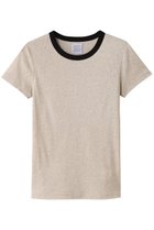 【グッド ピープル グッド ステッチング グッド プロダクト/GOOD PEOPLE GOOD STITCHING GOOD PRODUCT】のコントラスト トリム ショートスリーブ Tシャツ ベージュトップ×ブラック|ID: prp329100004930790 ipo3291000000037008034