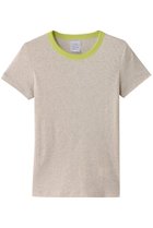 【グッド ピープル グッド ステッチング グッド プロダクト/GOOD PEOPLE GOOD STITCHING GOOD PRODUCT】のコントラスト トリム ショートスリーブ Tシャツ ベージュトップ×ライム|ID: prp329100004930790 ipo3291000000037008035