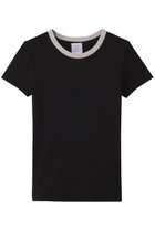 【グッド ピープル グッド ステッチング グッド プロダクト/GOOD PEOPLE GOOD STITCHING GOOD PRODUCT】のコントラスト トリム ショートスリーブ Tシャツ ブラック×ベージュトップ|ID: prp329100004930790 ipo3291000000037008037