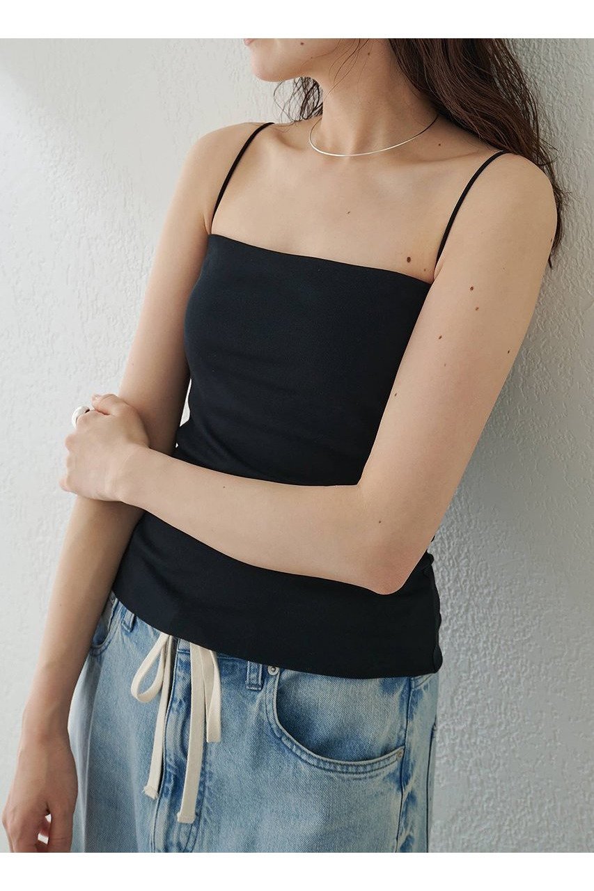 【ウィムガゼット/Whim Gazette】の【myporter】キャミソール インテリア・キッズ・メンズ・レディースファッション・服の通販 founy(ファニー) 　ファッション　Fashion　レディースファッション　Fashion for Women　トップス・カットソー　Cut & Sew Tops　キャミソール&ノースリーブ　Camisoles & Sleeveless Tops　シャツ・ブラウス・オフィスカジュアル　Elegant Blouses & Button-Ups　ロングTシャツ・Tシャツ　Longline T-Shirts & Tees　カットソー・ベーシックTシャツ　Cut-and-Sewn Tops / Stretch Tees & Basics　インナー　Innerwear　キャミ　Camisole, Cami Top　キャミソール　Camisole, Spaghetti Strap Top　スクエア　Square, Square Shape　ストレッチ　Stretch, Stretchy Fabric　タンク　Tank Top, Sleeveless Top　ベーシック　Basic, Essential　夏　Summer　春　Spring　S/S・春夏　SS, Spring/Summer, Warm Season　ブラック|ID: prp329100004930820 ipo3291000000037008326