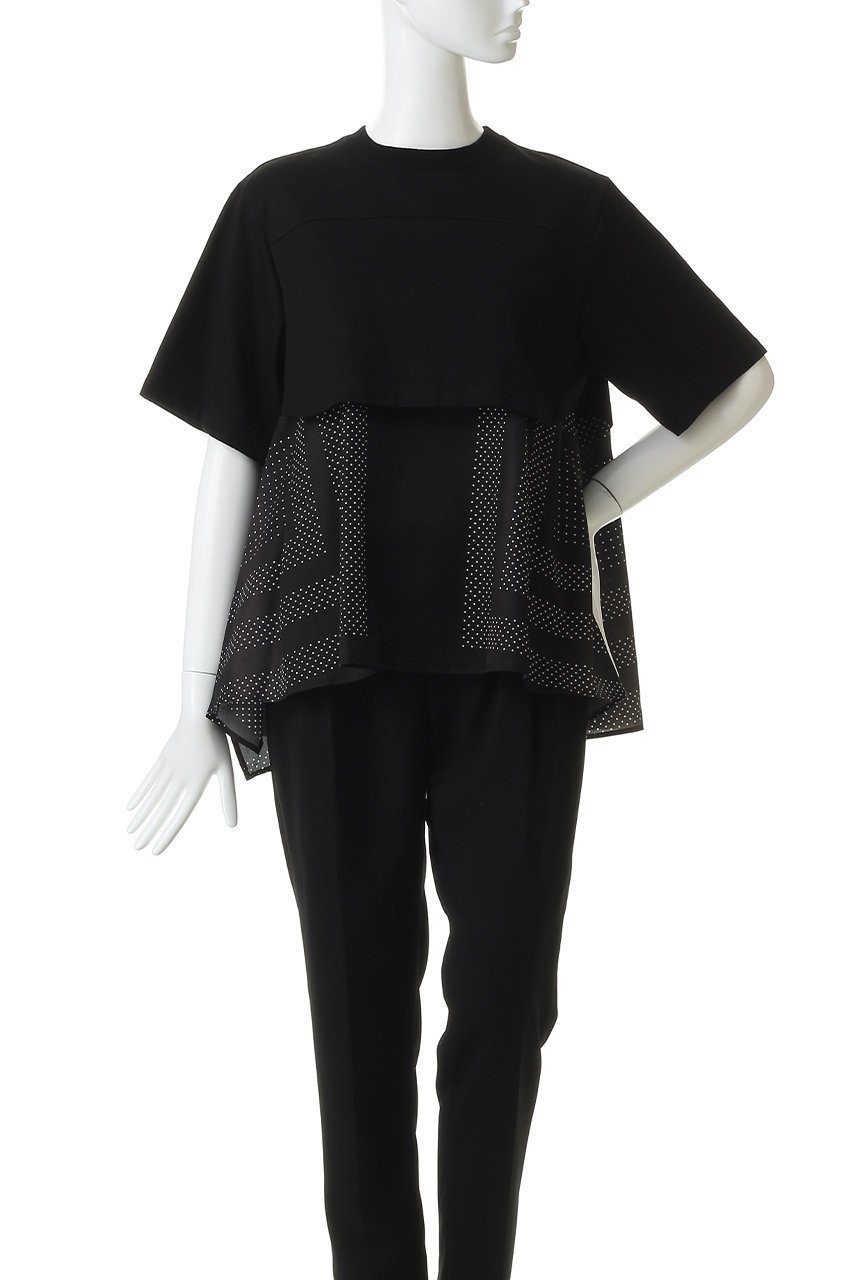 【その他のブランド/Other】のドッキングプリントTシャツ 人気、トレンドファッション・服の通販 founy(ファニー) 　ファッション　Fashion　レディースファッション　Fashion for Women　トップス・カットソー　Cut & Sew Tops　シャツ・ブラウス・オフィスカジュアル　Elegant Blouses & Button-Ups　ロングTシャツ・Tシャツ　Longline T-Shirts & Tees　カットソー・ベーシックTシャツ　Cut-and-Sewn Tops / Stretch Tees & Basics　ショーツ　Shorts, Short Pants　ショート　Short, Short Length　シンプル　Simple, Minimal　スリーブ　Sleeve, Long Sleeve / Short Sleeve　ダウン　Down, Puffer　デニム　Denim, Jeans Material　ドッキング　Docking, Mixed Material　ドット　Polka Dot, Dot Pattern　フロント　Front, Front Design　プリント　Print, Printed Pattern　ボックス　Boxy, Box Shape　リラックス　Relax, Relaxed Fit　エレガント 上品　Elegant　無地　Plain, Solid Color　other-2|ID: prp329100004930887 ipo3291000000037008842