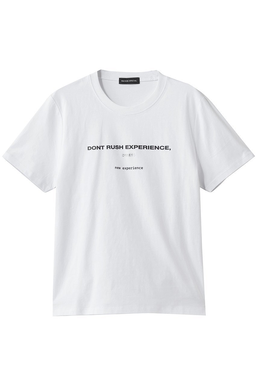 【メゾンスペシャル/MAISON SPECIAL】のexeperienceロゴTシャツ インテリア・キッズ・メンズ・レディースファッション・服の通販 founy(ファニー) 　ファッション　Fashion　レディースファッション　Fashion for Women　トップス・カットソー　Cut & Sew Tops　シャツ・ブラウス・オフィスカジュアル　Elegant Blouses & Button-Ups　ロングTシャツ・Tシャツ　Longline T-Shirts & Tees　カットソー・ベーシックTシャツ　Cut-and-Sewn Tops / Stretch Tees & Basics　コンパクト　Compact, Small Size　ショート　Short, Short Length　スリーブ　Sleeve, Long Sleeve / Short Sleeve　バランス　Balance, Style Balance　フィット　Fit, Slim Fit　WHT(ホワイト)|ID: prp329100004930894 ipo3291000000037008897