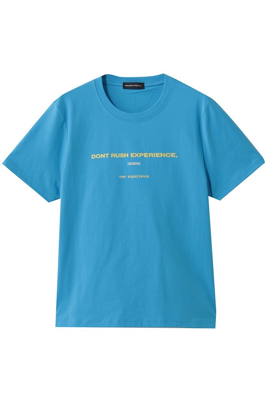 【メゾンスペシャル/MAISON SPECIAL】のexeperienceロゴTシャツ インテリア・キッズ・メンズ・レディースファッション・服の通販 founy(ファニー) 　ファッション　Fashion　レディースファッション　Fashion for Women　トップス・カットソー　Cut & Sew Tops　シャツ・ブラウス・オフィスカジュアル　Elegant Blouses & Button-Ups　ロングTシャツ・Tシャツ　Longline T-Shirts & Tees　カットソー・ベーシックTシャツ　Cut-and-Sewn Tops / Stretch Tees & Basics　コンパクト　Compact, Small Size　ショート　Short, Short Length　スリーブ　Sleeve, Long Sleeve / Short Sleeve　バランス　Balance, Style Balance　フィット　Fit, Slim Fit　BLU(ブルー)|ID: prp329100004930894 ipo3291000000037008898