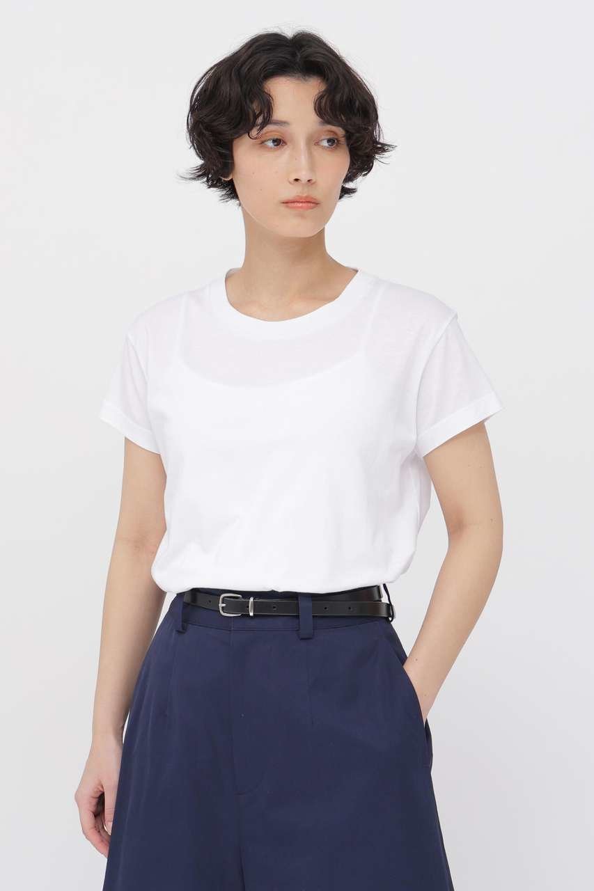 【マーガレットハウエル/MARGARET HOWELL】のPLAIN COTTON JERSEY TOP インテリア・キッズ・メンズ・レディースファッション・服の通販 founy(ファニー) 　ファッション　Fashion　レディースファッション　Fashion for Women　トップス・カットソー　Cut & Sew Tops　シャツ・ブラウス・オフィスカジュアル　Elegant Blouses & Button-Ups　ロングTシャツ・Tシャツ　Longline T-Shirts & Tees　カットソー・ベーシックTシャツ　Cut-and-Sewn Tops / Stretch Tees & Basics　なめらか　Smooth, Silky Texture　インナー　Innerwear　カーディガン　Cardigan, Knitwear　ショート　Short, Short Length　シンプル　Simple, Minimal　ジャケット　Jacket, Outerwear　スリーブ　Sleeve, Long Sleeve / Short Sleeve　バランス　Balance, Style Balance　夏　Summer　ホワイト|ID: prp329100004930934 ipo3291000000037009183