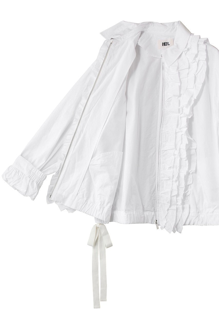 【ハー/HER.】のコットンリネンフリルブルゾン 人気、トレンドファッション・服の通販 founy(ファニー) 　ファッション　Fashion　レディースファッション　Fashion for Women　アウター　Coat / Outerwear Collection　レディースジャケット・軽アウター　Jackets　ブルゾンジャケット・スポーティアウター　Blouson Jackets　おすすめ　Recommended / Our Picks　ジャケット　Jacket, Outerwear　ティアード　Tiered, Tiered Style　バルーン　Balloon, Balloon Silhouette　フリル　Frill, Ruffle　ブルゾン　Blouson, Bomber Jacket　リネン　Linen, Linen Fabric　リボン　Ribbon, Bow　other-6|ID: prp329100004930984 ipo3291000000037009678