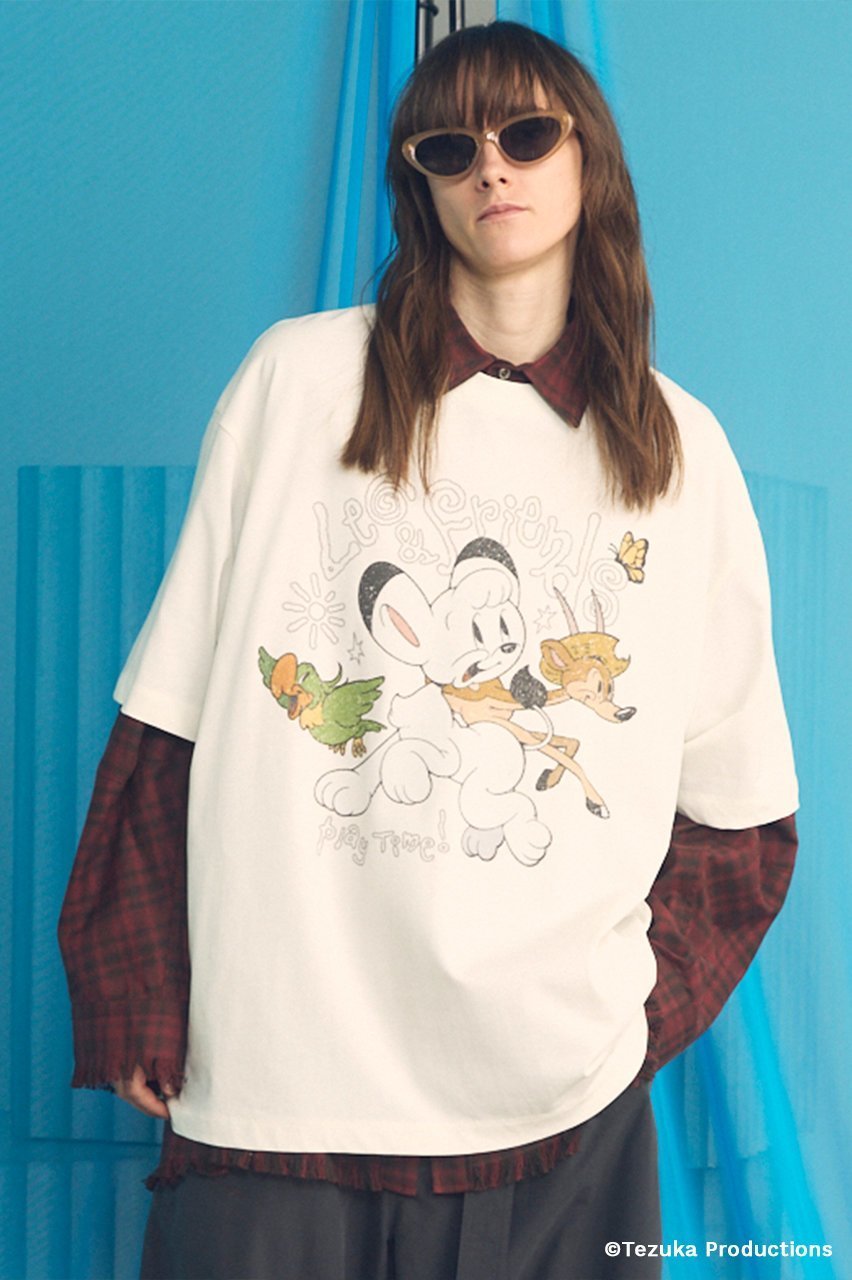 【メゾンスペシャル/MAISON SPECIAL】の【UNISEX】【TEZUKA CHARACTERS for MAISON SPECIAL】- JUNGLE EMPEROR LEO - Prime-Over Crew Neck Graphic T-Shirt/- ジャングル大帝レオ - プライムオーバークルーネックグラフィックTシャツ 人気、トレンドファッション・服の通販 founy(ファニー) 　ファッション　Fashion　レディースファッション　Fashion for Women　トップス・カットソー　Cut & Sew Tops　シャツ・ブラウス・オフィスカジュアル　Elegant Blouses & Button-Ups　ロングTシャツ・Tシャツ　Longline T-Shirts & Tees　カットソー・ベーシックTシャツ　Cut-and-Sewn Tops / Stretch Tees & Basics　イラスト　Illustration　インナー　Innerwear　カットソー　Cut and Sewn Top　キャラクター　Character, Licensed Characters　グラフィック　Graphic, Graphic Design　ショルダー　Shoulder, Shoulder Strap　ショート　Short, Short Length　シルケット　Silket, Silky Cotton　シンプル　Simple, Minimal　スリーブ　Sleeve, Long Sleeve / Short Sleeve　ドロップ　Drop Shoulder, Dropped Style　定番　Standard, Basic Item　バランス　Balance, Style Balance　パターン　Pattern, Design Print　フィット　Fit, Slim Fit　プリント　Print, Printed Pattern　ユニセックス　Unisex, Genderless　エレガント 上品　Elegant　新作・新入荷　New Arrivals / New In　other-6|ID: prp329100004930999 ipo3291000000037009816