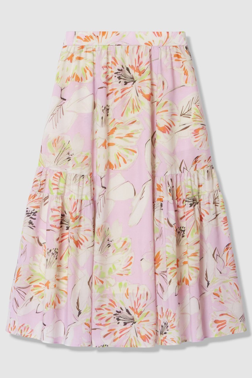 【アナイ/ANAYI】のペイントフラワープリントティアード スカート インテリア・キッズ・メンズ・レディースファッション・服の通販 founy(ファニー) 　ファッション　Fashion　レディースファッション　Fashion for Women　スカート　Skirts　ティアードスカート　Tiered Skirts　ロングスカート　Long Skirts / Maxi & Midi Skirts　カットソー　Cut and Sewn Top　ギャザー　Gathered, Ruffled　シンプル　Simple, Minimal　フレア　Flare, Flared　プリント　Print, Printed Pattern　リラックス　Relax, Relaxed Fit　ロング　Long, Long-Length　夏　Summer　春　Spring　ピンク|ID: prp329100004931064 ipo3291000000037010479