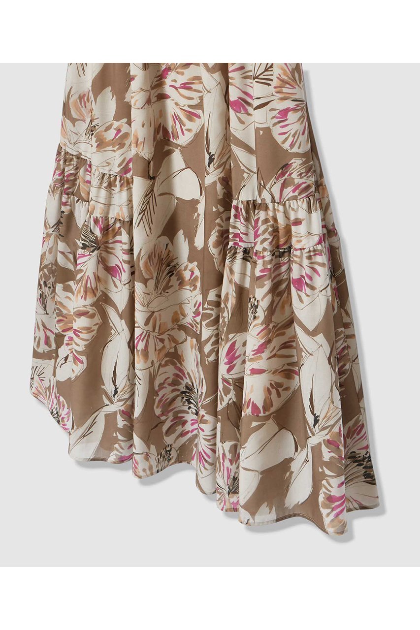 【アナイ/ANAYI】のペイントフラワープリントティアード スカート 人気、トレンドファッション・服の通販 founy(ファニー) 　ファッション　Fashion　レディースファッション　Fashion for Women　スカート　Skirts　ティアードスカート　Tiered Skirts　ロングスカート　Long Skirts / Maxi & Midi Skirts　カットソー　Cut and Sewn Top　ギャザー　Gathered, Ruffled　シンプル　Simple, Minimal　フレア　Flare, Flared　プリント　Print, Printed Pattern　リラックス　Relax, Relaxed Fit　ロング　Long, Long-Length　夏　Summer　春　Spring　other-5|ID: prp329100004931064 ipo3291000000037010489