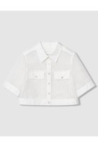 【アナイ/ANAYI】の【セットアップ対応商品】メッシュラッセル5分袖シャツブルゾン ホワイト|ID: prp329100004931069 ipo3291000000037010563