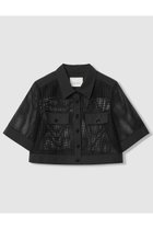 【アナイ/ANAYI】の【セットアップ対応商品】メッシュラッセル5分袖シャツブルゾン ブラック|ID: prp329100004931069 ipo3291000000037010566