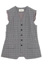 【ミラ ショーン バイ チカ キサダ/mila schon by chika kisada】のウールチェックベスト 人気、トレンドファッション・服の通販 founy(ファニー) ファッション Fashion レディースファッション Fashion for Women アウター Coat / Outerwear Collection レディースジャケット・軽アウター Jackets ジャケット Jacket, Outerwear セットアップ Set-Up, Coordinated Outfit チェック Check, Plaid, Tartan ノースリーブ Sleeveless, No-Sleeve ベスト Vest, Waistcoat thumbnail グレー|ID: prp329100004931082 ipo3291000000037010675