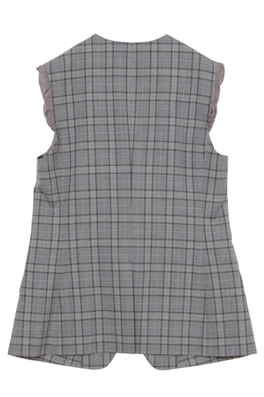 【ミラ ショーン バイ チカ キサダ/mila schon by chika kisada】のウールチェックベスト 人気、トレンドファッション・服の通販 founy(ファニー) 　ファッション　Fashion　レディースファッション　Fashion for Women　アウター　Coat / Outerwear Collection　レディースジャケット・軽アウター　Jackets　ジャケット　Jacket, Outerwear　セットアップ　Set-Up, Coordinated Outfit　チェック　Check, Plaid, Tartan　ノースリーブ　Sleeveless, No-Sleeve　ベスト　Vest, Waistcoat　other-2|ID: prp329100004931082 ipo3291000000037010677