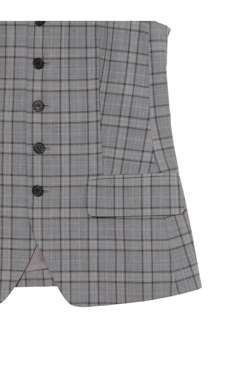 【ミラ ショーン バイ チカ キサダ/mila schon by chika kisada】のウールチェックベスト 人気、トレンドファッション・服の通販 founy(ファニー) 　ファッション　Fashion　レディースファッション　Fashion for Women　アウター　Coat / Outerwear Collection　レディースジャケット・軽アウター　Jackets　ジャケット　Jacket, Outerwear　セットアップ　Set-Up, Coordinated Outfit　チェック　Check, Plaid, Tartan　ノースリーブ　Sleeveless, No-Sleeve　ベスト　Vest, Waistcoat　other-6|ID: prp329100004931082 ipo3291000000037010685