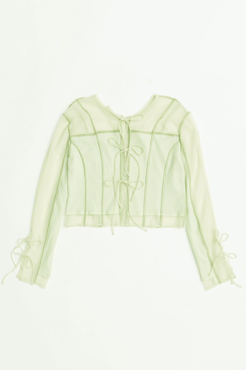 【メゾンスペシャル/MAISON SPECIAL】のReversible Sheer Cardigan/リバーシブルシアーカーディガン 人気、トレンドファッション・服の通販 founy(ファニー) 　ファッション　Fashion　レディースファッション　Fashion for Women　トップス・カットソー　Cut & Sew Tops　カーディガン・羽織り　Layered Style Cardigans　シャツ・ブラウス・オフィスカジュアル　Elegant Blouses & Button-Ups　ロングTシャツ・Tシャツ　Longline T-Shirts & Tees　カットソー・ベーシックTシャツ　Cut-and-Sewn Tops / Stretch Tees & Basics　カーディガン　Cardigan, Knitwear　コンビ　Combo, Combination Style　シンプル　Simple, Minimal　ドッキング　Docking, Mixed Material　羽織　Haori, Light Jacket　リバーシブル　Reversible, Two-Sided　リボン　Ribbon, Bow　夏　Summer　other-7|ID: prp329100004931173 ipo3291000000037011559