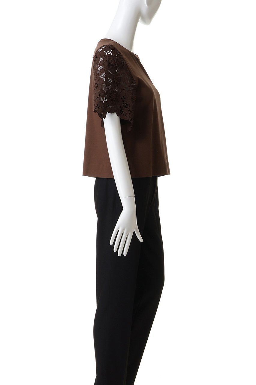 【アナイ/ANAYI】のコンパクトポンチスカラップ袖 プルオーバー 人気、トレンドファッション・服の通販 founy(ファニー) 　ファッション　Fashion　レディースファッション　Fashion for Women　トップス・カットソー　Cut & Sew Tops　シャツ・ブラウス・オフィスカジュアル　Elegant Blouses & Button-Ups　ロングTシャツ・Tシャツ　Longline T-Shirts & Tees　カジュアルプルオーバー・ニットトップス　Pullovers & Knit Tops / Casual Pullovers　カットソー・ベーシックTシャツ　Cut-and-Sewn Tops / Stretch Tees & Basics　カットソー　Cut and Sewn Top　クロップド　Cropped, Short Length　コンパクト　Compact, Small Size　コンビ　Combo, Combination Style　ショート　Short, Short Length　スリーブ　Sleeve, Long Sleeve / Short Sleeve　フラワー　Flower, Floral　レース　Lace, Lace Fabric　ワーク　Workwear, Utility Style　エレガント 上品　Elegant　other-3|ID: prp329100004931225 ipo3291000000037012102