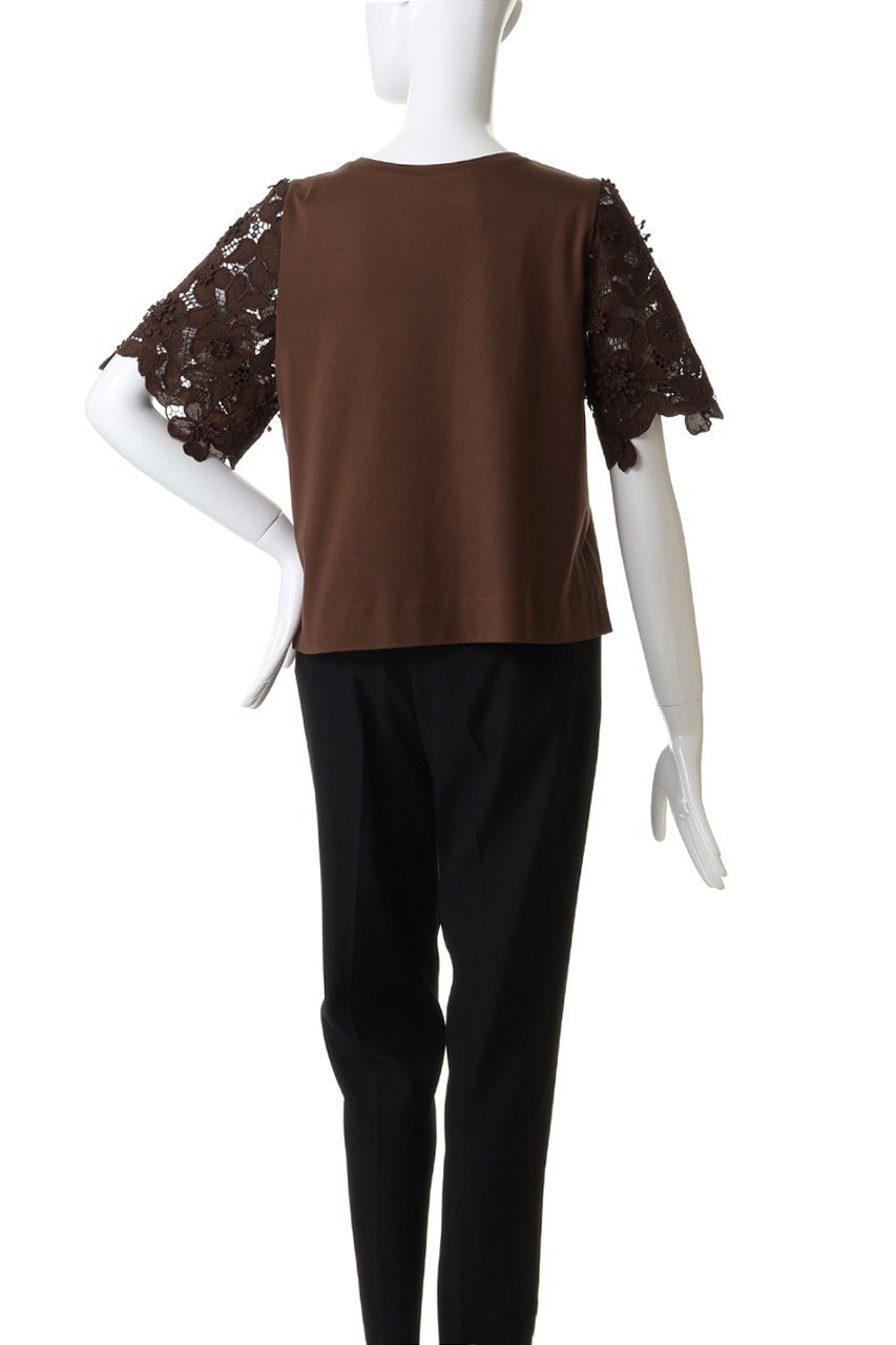 【アナイ/ANAYI】のコンパクトポンチスカラップ袖 プルオーバー 人気、トレンドファッション・服の通販 founy(ファニー) 　ファッション　Fashion　レディースファッション　Fashion for Women　トップス・カットソー　Cut & Sew Tops　シャツ・ブラウス・オフィスカジュアル　Elegant Blouses & Button-Ups　ロングTシャツ・Tシャツ　Longline T-Shirts & Tees　カジュアルプルオーバー・ニットトップス　Pullovers & Knit Tops / Casual Pullovers　カットソー・ベーシックTシャツ　Cut-and-Sewn Tops / Stretch Tees & Basics　カットソー　Cut and Sewn Top　クロップド　Cropped, Short Length　コンパクト　Compact, Small Size　コンビ　Combo, Combination Style　ショート　Short, Short Length　スリーブ　Sleeve, Long Sleeve / Short Sleeve　フラワー　Flower, Floral　レース　Lace, Lace Fabric　ワーク　Workwear, Utility Style　エレガント 上品　Elegant　other-4|ID: prp329100004931225 ipo3291000000037012104