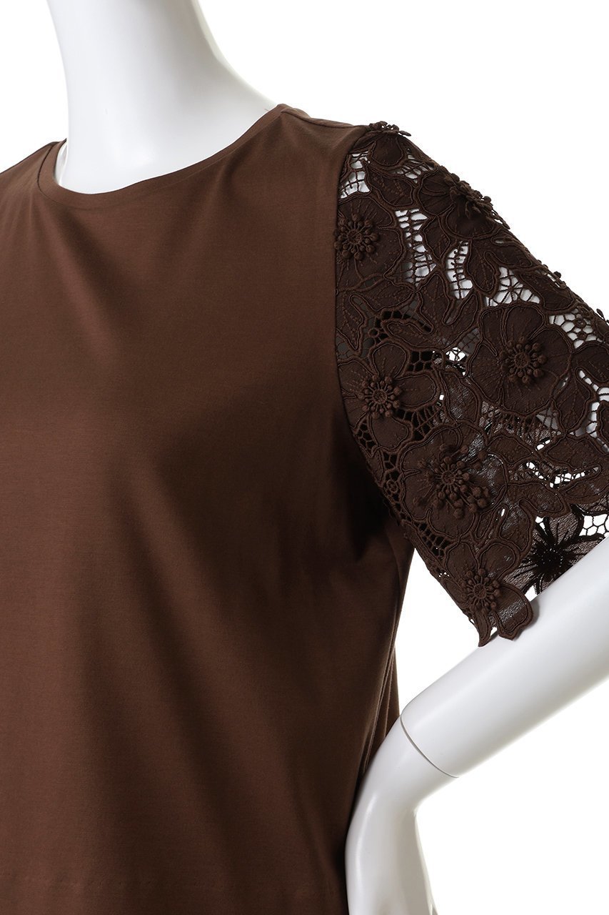 【アナイ/ANAYI】のコンパクトポンチスカラップ袖 プルオーバー 人気、トレンドファッション・服の通販 founy(ファニー) 　ファッション　Fashion　レディースファッション　Fashion for Women　トップス・カットソー　Cut & Sew Tops　シャツ・ブラウス・オフィスカジュアル　Elegant Blouses & Button-Ups　ロングTシャツ・Tシャツ　Longline T-Shirts & Tees　カジュアルプルオーバー・ニットトップス　Pullovers & Knit Tops / Casual Pullovers　カットソー・ベーシックTシャツ　Cut-and-Sewn Tops / Stretch Tees & Basics　カットソー　Cut and Sewn Top　クロップド　Cropped, Short Length　コンパクト　Compact, Small Size　コンビ　Combo, Combination Style　ショート　Short, Short Length　スリーブ　Sleeve, Long Sleeve / Short Sleeve　フラワー　Flower, Floral　レース　Lace, Lace Fabric　ワーク　Workwear, Utility Style　エレガント 上品　Elegant　other-5|ID: prp329100004931225 ipo3291000000037012106