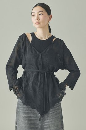 【カレンソロジー/Curensology】のレース2WAYギャザーブラウス 大人の最旬トレンドファッション＆コーディネート founy(ファウニー) ファッション Fashion レディースファッション Fashion for Women トップス・カットソー Cut & Sew Tops シャツ・ブラウス・オフィスカジュアル Elegant Blouses & Button-Ups エアリー Airy Texture ギャザー Gathered, Ruffled スリーブ Sleeve, Long Sleeve / Short Sleeve タイトスカート Pencil Skirt, Tight Skirt リボン Ribbon, Bow レース Lace, Lace Fabric ロング Long, Long-Length 再入荷 Restock / Back in Stock |ID:prp329100004931260