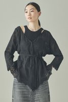 【カレンソロジー/Curensology】のレース2WAYギャザーブラウス 大人の最旬トレンドファッション＆コーディネート founy(ファウニー) ファッション Fashion レディースファッション Fashion for Women トップス・カットソー Cut & Sew Tops シャツ・ブラウス・オフィスカジュアル Elegant Blouses & Button-Ups エアリー Airy Texture ギャザー Gathered, Ruffled スリーブ Sleeve, Long Sleeve / Short Sleeve タイトスカート Pencil Skirt, Tight Skirt リボン Ribbon, Bow レース Lace, Lace Fabric ロング Long, Long-Length 再入荷 Restock / Back in Stock |ID:prp329100004931260