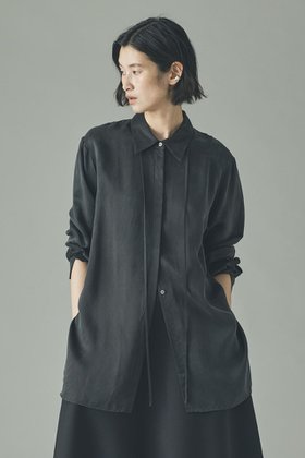 【カレンソロジー/Curensology】 キュプラサテンシャツ人気、トレンドファッション・服の通販 founy(ファニー) ファッション Fashion レディースファッション Fashion for Women トップス・カットソー Cut & Sew Tops シャツ・ブラウス・オフィスカジュアル Elegant Blouses & Button-Ups なめらか Smooth, Silky Texture スリーブ Sleeve, Long Sleeve / Short Sleeve ロング Long, Long-Length エレガント 上品 Elegant |ID:prp329100004931277