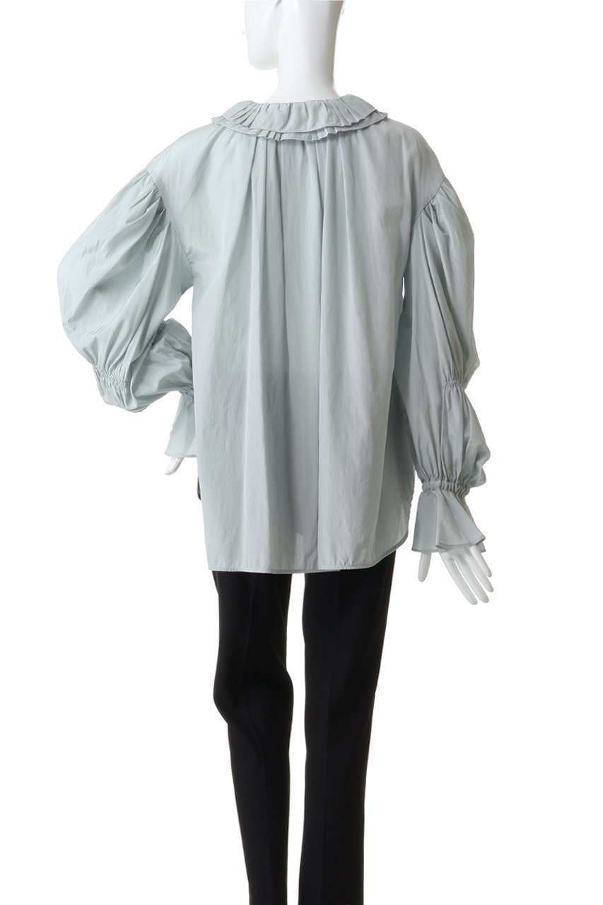 【ランバン オン ブルー/LANVIN en Bleu】のトリアセローンフリルカラーブラウス 人気、トレンドファッション・服の通販 founy(ファニー) 　ファッション　Fashion　レディースファッション　Fashion for Women　トップス・カットソー　Cut & Sew Tops　シャツ・ブラウス・オフィスカジュアル　Elegant Blouses & Button-Ups　ギャザー　Gathered, Ruffled　スラックス　Slacks, Dress Pants　スリーブ　Sleeve, Long Sleeve / Short Sleeve　デニム　Denim, Jeans Material　フェミニン　Feminine, Girly　フリル　Frill, Ruffle　ロング　Long, Long-Length　other-4|ID: prp329100004931284 ipo3291000000037012537