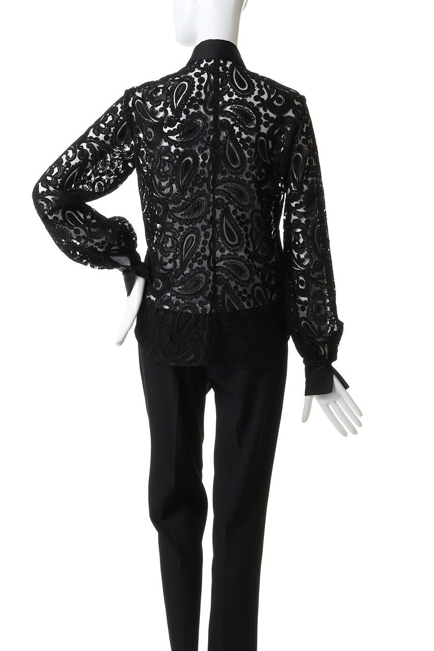 【チノ/CINOH】の【BLACK FORMAL】レース ボウタイ シャツ 人気、トレンドファッション・服の通販 founy(ファニー) 　ファッション　Fashion　レディースファッション　Fashion for Women　トップス・カットソー　Cut & Sew Tops　シャツ・ブラウス・オフィスカジュアル　Elegant Blouses & Button-Ups　クラシック　Classic, Timeless Style　スリーブ　Sleeve, Long Sleeve / Short Sleeve　フレア　Flare, Flared　マニッシュ　Mannish, Boyish　レース　Lace, Lace Fabric　ロング　Long, Long-Length　other-4|ID: prp329100004931300 ipo3291000000037012674