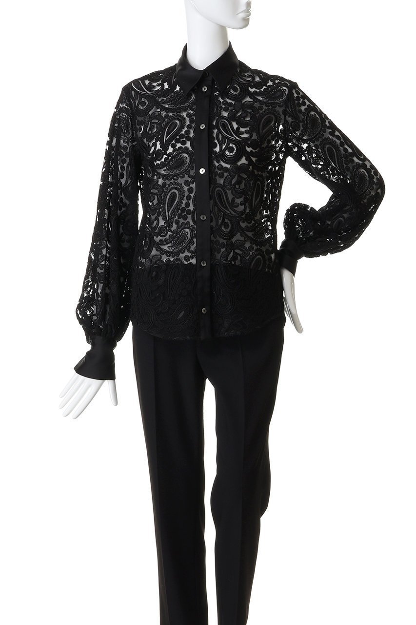 【チノ/CINOH】の【BLACK FORMAL】レース ボウタイ シャツ 人気、トレンドファッション・服の通販 founy(ファニー) 　ファッション　Fashion　レディースファッション　Fashion for Women　トップス・カットソー　Cut & Sew Tops　シャツ・ブラウス・オフィスカジュアル　Elegant Blouses & Button-Ups　クラシック　Classic, Timeless Style　スリーブ　Sleeve, Long Sleeve / Short Sleeve　フレア　Flare, Flared　マニッシュ　Mannish, Boyish　レース　Lace, Lace Fabric　ロング　Long, Long-Length　other-6|ID: prp329100004931300 ipo3291000000037012678