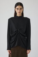 【リムアーク/RIM.ARK】のGathered paded tops/トップス 人気、トレンドファッション・服の通販 founy(ファニー) ファッション Fashion レディースファッション Fashion for Women トップス・カットソー Cut & Sew Tops シャツ・ブラウス・オフィスカジュアル Elegant Blouses & Button-Ups インナー Innerwear キュプラ Cupro, Eco Fabric クール Cool, Chic サテン Satin, Glossy Fabric ショルダー Shoulder, Shoulder Strap シンプル Simple, Minimal ジャケット Jacket, Outerwear スラックス Slacks, Dress Pants スリーブ Sleeve, Long Sleeve / Short Sleeve ドレープ Drape, Draping Fabric フロント Front, Front Design ラグジュアリー Luxury, Elegant ロング Long, Long-Length エレガント 上品 Elegant 結婚式 Wedding |ID:prp329100004931304