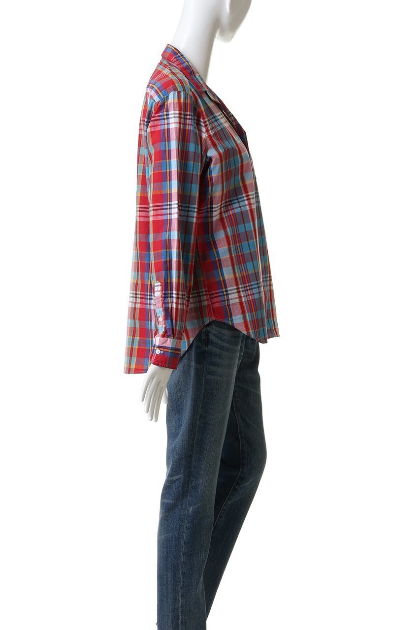 【フランク&アイリーン/Frank&Eileen】のEILEEN イタリアンクラシック レッドチェックシャツ 人気、トレンドファッション・服の通販 founy(ファニー) 　ファッション　Fashion　レディースファッション　Fashion for Women　トップス・カットソー　Cut & Sew Tops　シャツ・ブラウス・オフィスカジュアル　Elegant Blouses & Button-Ups　クラシック　Classic, Timeless Style　スリーブ　Sleeve, Long Sleeve / Short Sleeve　チェック　Check, Plaid, Tartan　デニム　Denim, Jeans Material　トレンド　Trend, Trending Now　フレア　Flare, Flared　リラックス　Relax, Relaxed Fit　ロング　Long, Long-Length　other-3|ID: prp329100004931330 ipo3291000000037012845