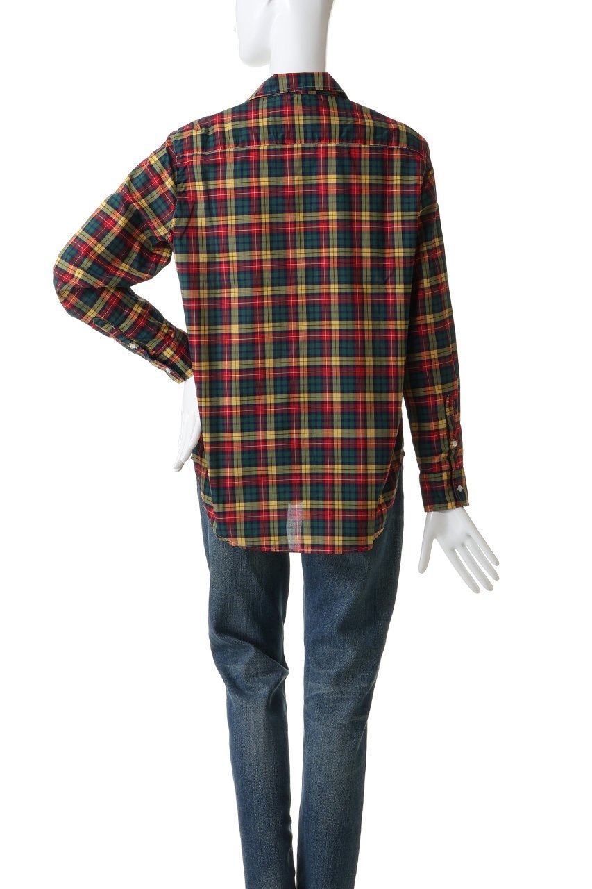 【フランク&アイリーン/Frank&Eileen】のEILEEN イタリアンクラシック グリーンチェックシャツ 人気、トレンドファッション・服の通販 founy(ファニー) 　ファッション　Fashion　レディースファッション　Fashion for Women　トップス・カットソー　Cut & Sew Tops　シャツ・ブラウス・オフィスカジュアル　Elegant Blouses & Button-Ups　クラシカル　Classical, Vintage-Inspired　クラシック　Classic, Timeless Style　スリーブ　Sleeve, Long Sleeve / Short Sleeve　チェック　Check, Plaid, Tartan　デニム　Denim, Jeans Material　フィット　Fit, Slim Fit　ロング　Long, Long-Length　other-4|ID: prp329100004931331 ipo3291000000037012858