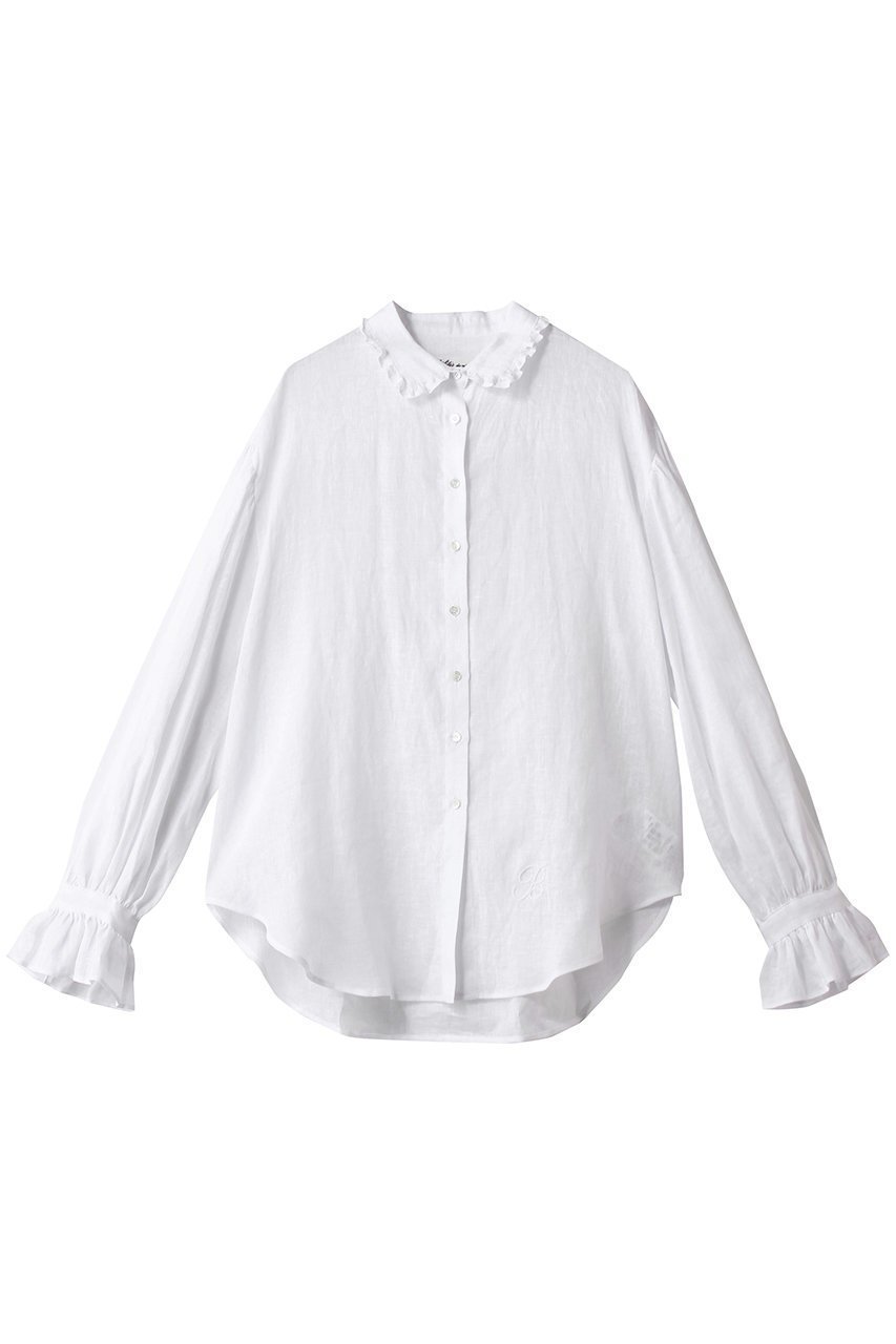 【ビリティス ディセッタン/Bilitis dix-sept ans】のリネンブラウス インテリア・キッズ・メンズ・レディースファッション・服の通販 founy(ファニー) 　ファッション　Fashion　レディースファッション　Fashion for Women　トップス・カットソー　Cut & Sew Tops　シャツ・ブラウス・オフィスカジュアル　Elegant Blouses & Button-Ups　シンプル　Simple, Minimal　スリーブ　Sleeve, Long Sleeve / Short Sleeve　トレンド　Trend, Trending Now　フェミニン　Feminine, Girly　リネン　Linen, Linen Fabric　ロング　Long, Long-Length　ホワイト|ID: prp329100004931343 ipo3291000000037012934
