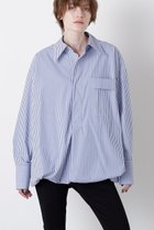 【ヒューエルミュージアム/hueLe Museum】の【STUMBLY】Baloon Silhouette Shirts 人気、トレンドファッション・服の通販 founy(ファニー) ファッション Fashion レディースファッション Fashion for Women トップス・カットソー Cut & Sew Tops シャツ・ブラウス・オフィスカジュアル Elegant Blouses & Button-Ups カフス Cuff Design スリーブ Sleeve, Long Sleeve / Short Sleeve ダブル Double, Double-Breasted バルーン Balloon, Balloon Silhouette ブラウジング Blouson Silhouette, Cinched Waist ロング Long, Long-Length thumbnail ブルー|ID: prp329100004931347 ipo3291000000037012984