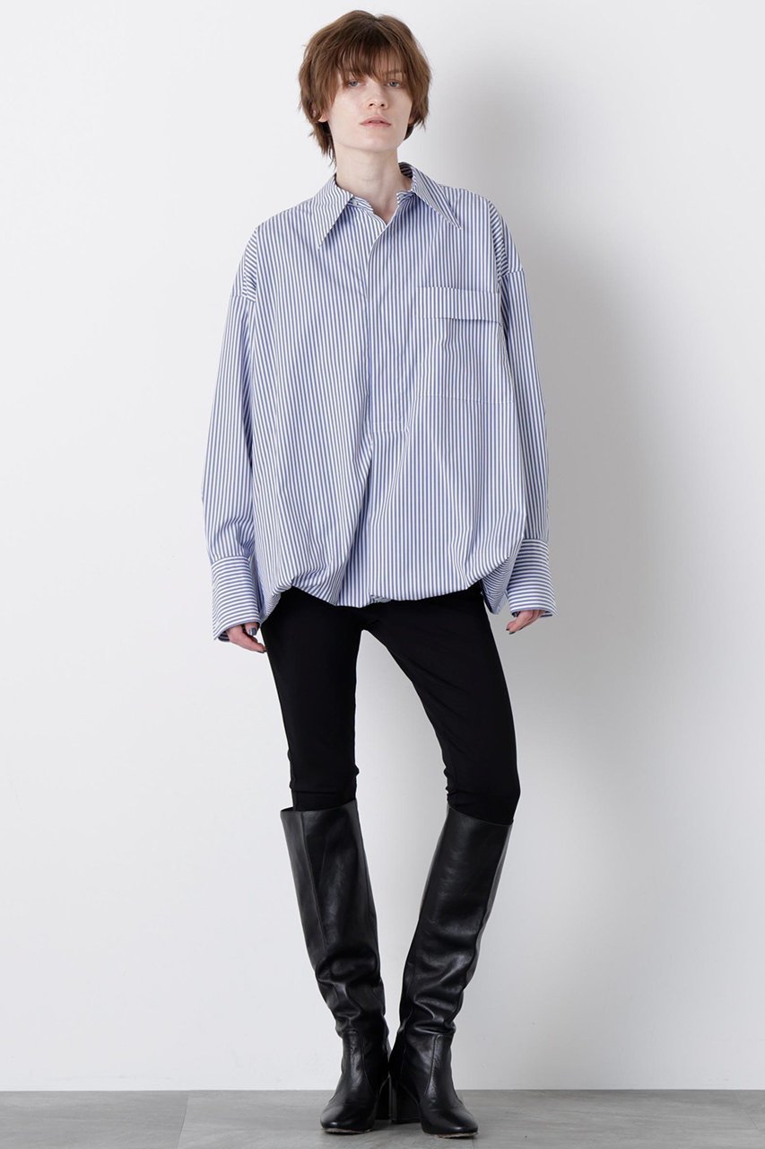 【ヒューエルミュージアム/hueLe Museum】の【STUMBLY】Baloon Silhouette Shirts 人気、トレンドファッション・服の通販 founy(ファニー) 　ファッション　Fashion　レディースファッション　Fashion for Women　トップス・カットソー　Cut & Sew Tops　シャツ・ブラウス・オフィスカジュアル　Elegant Blouses & Button-Ups　カフス　Cuff Design　スリーブ　Sleeve, Long Sleeve / Short Sleeve　ダブル　Double, Double-Breasted　バルーン　Balloon, Balloon Silhouette　ブラウジング　Blouson Silhouette, Cinched Waist　ロング　Long, Long-Length　other-2|ID: prp329100004931347 ipo3291000000037012985