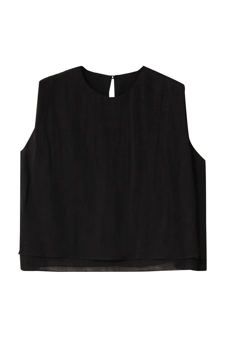 【プレインピープル/PLAIN PEOPLE】のナチュラルリネンガーゼノースリーブブラウス インテリア・キッズ・メンズ・レディースファッション・服の通販 founy(ファニー) 　ファッション　Fashion　レディースファッション　Fashion for Women　トップス・カットソー　Cut & Sew Tops　キャミソール&ノースリーブ　Camisoles & Sleeveless Tops　シャツ・ブラウス・オフィスカジュアル　Elegant Blouses & Button-Ups　おすすめ　Recommended / Our Picks　セットアップ　Set-Up, Coordinated Outfit　ノースリーブ　Sleeveless, No-Sleeve　リネン　Linen, Linen Fabric　夏　Summer　ブラック|ID: prp329100004931359 ipo3291000000037013097