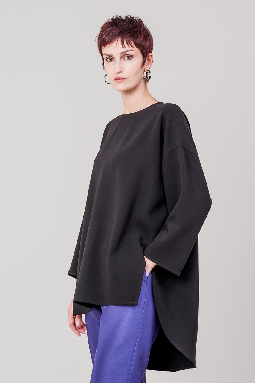 【ドメル/DOMELLE】のバック ラウンド ヘム ブラウス 人気、トレンドファッション・服の通販 founy(ファニー) 　ファッション　Fashion　レディースファッション　Fashion for Women　トップス・カットソー　Cut & Sew Tops　シャツ・ブラウス・オフィスカジュアル　Elegant Blouses & Button-Ups　バッグ　Bags　インナー　Innerwear　カッティング　Cutting Detail　シンプル　Simple, Minimal　ジャケット　Jacket, Outerwear　スリーブ　Sleeve, Long Sleeve / Short Sleeve　ドレープ　Drape, Draping Fabric　ラウンド　Round, Round Neck　ロング　Long, Long-Length　定番　Standard, Basic Item　other-7|ID: prp329100004931361 ipo3291000000037013122