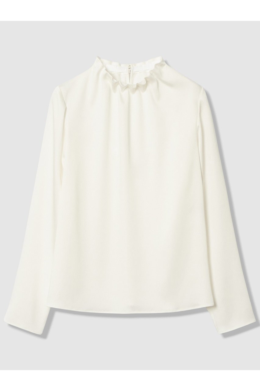 【アナイ/ANAYI】のハンマーサテンスタンド ブラウス インテリア・キッズ・メンズ・レディースファッション・服の通販 founy(ファニー) 　ファッション　Fashion　レディースファッション　Fashion for Women　トップス・カットソー　Cut & Sew Tops　シャツ・ブラウス・オフィスカジュアル　Elegant Blouses & Button-Ups　サテン　Satin, Glossy Fabric　シンプル　Simple, Minimal　スタンド　Stand Collar, Upright Stand　スリーブ　Sleeve, Long Sleeve / Short Sleeve　ロング　Long, Long-Length　エレガント 上品　Elegant　ホワイト|ID: prp329100004931370 ipo3291000000037013200