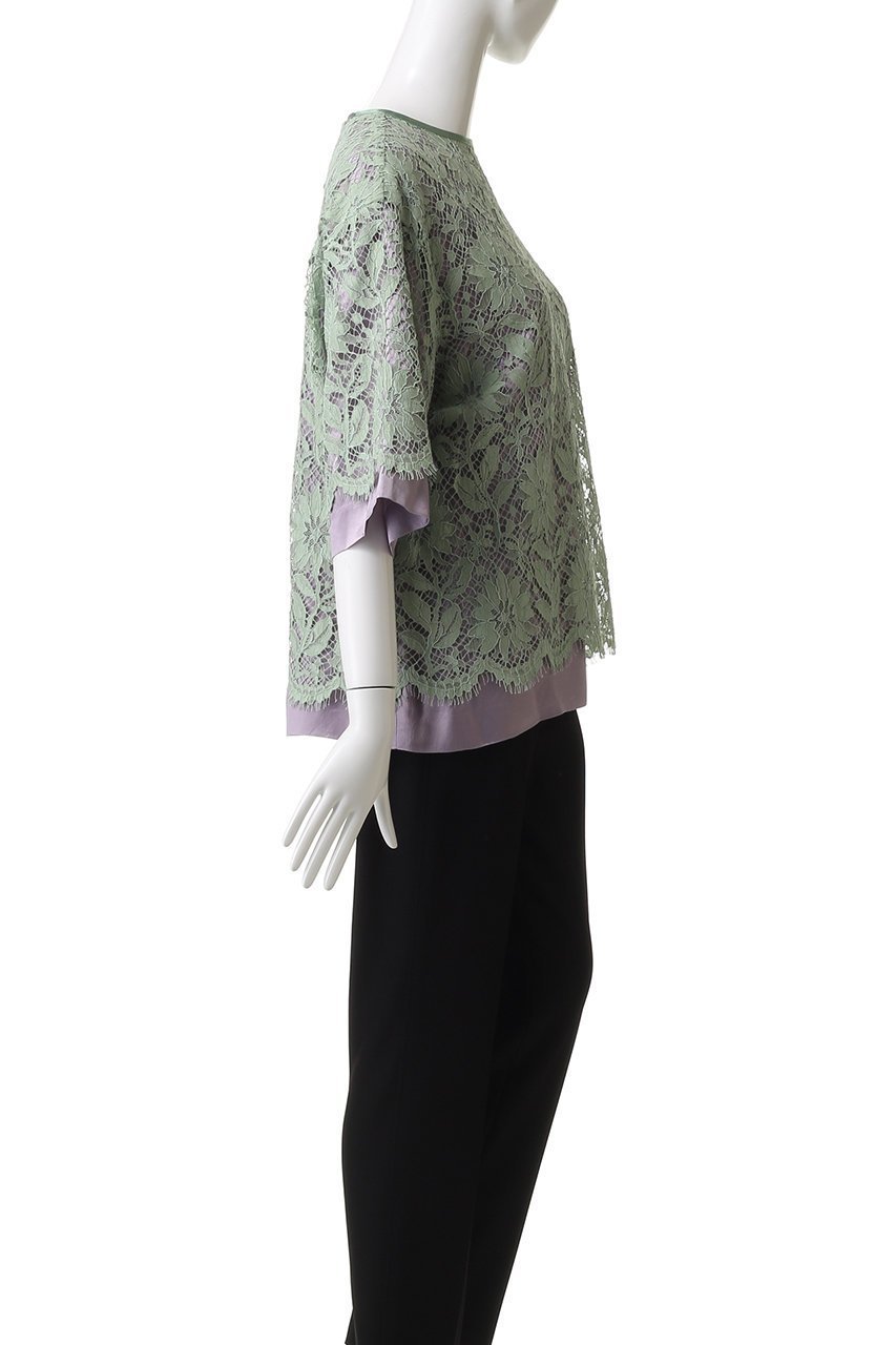 【オブリオ/AUBRIOT】のリバーレースブラウス 人気、トレンドファッション・服の通販 founy(ファニー) 　ファッション　Fashion　レディースファッション　Fashion for Women　トップス・カットソー　Cut & Sew Tops　シャツ・ブラウス・オフィスカジュアル　Elegant Blouses & Button-Ups　サテン　Satin, Glossy Fabric　ショート　Short, Short Length　スリーブ　Sleeve, Long Sleeve / Short Sleeve　バランス　Balance, Style Balance　フランス　France, French　ライナー　Liner, Inner Layer　ラグジュアリー　Luxury, Elegant　リラックス　Relax, Relaxed Fit　レース　Lace, Lace Fabric　other-3|ID: prp329100004931371 ipo3291000000037013218