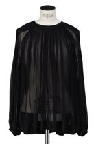 【オブリオ/AUBRIOT】のシルククレープ ブラウス 人気、トレンドファッション・服の通販 founy(ファニー) ファッション Fashion レディースファッション Fashion for Women トップス・カットソー Cut & Sew Tops シャツ・ブラウス・オフィスカジュアル Elegant Blouses & Button-Ups エアリー Airy Texture エレガント 上品 Elegant ギャザー Gathered, Ruffled シルク Silk, 100% Silk スリーブ Sleeve, Long Sleeve / Short Sleeve ドレープ Drape, Draping Fabric フレア Flare, Flared モダン Modern, Contemporary リボン Ribbon, Bow ロング Long, Long-Length thumbnail ブラック|ID: prp329100004931377 ipo3291000000037013287