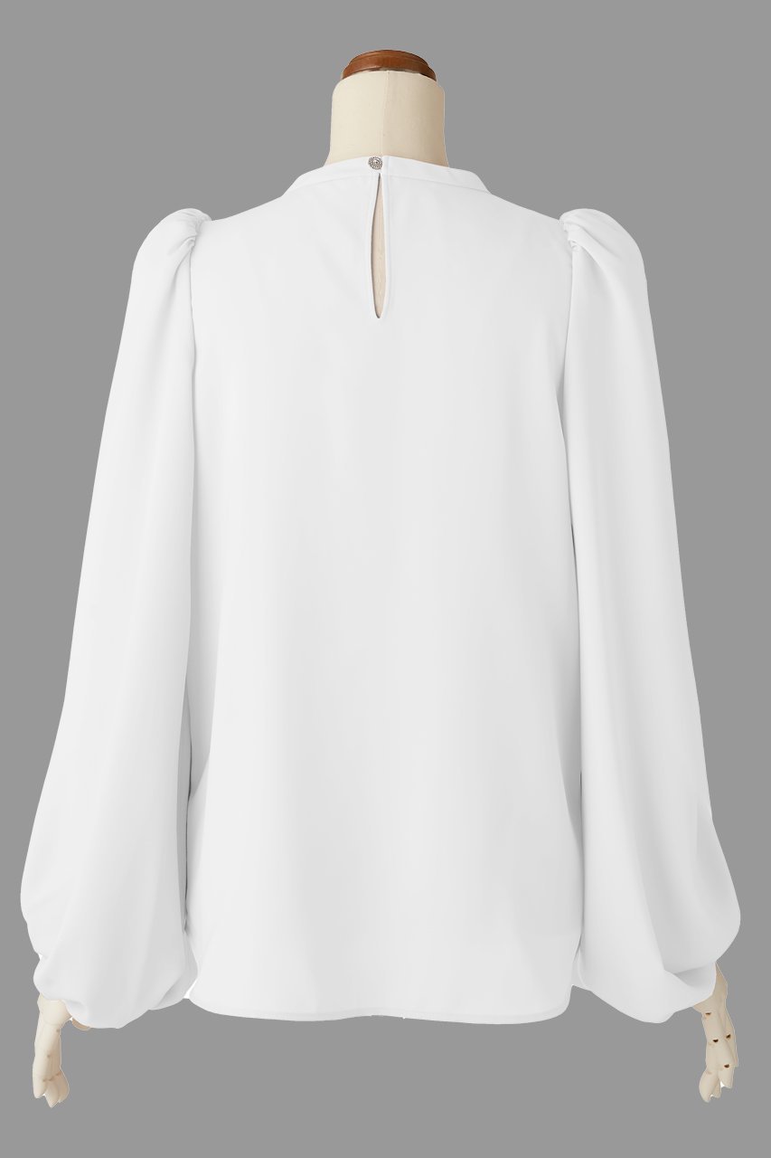 【デイジーリン/DAISY LIN】のBlouse “Audrey Ribbon II” 人気、トレンドファッション・服の通販 founy(ファニー) 　ファッション　Fashion　レディースファッション　Fashion for Women　トップス・カットソー　Cut & Sew Tops　シャツ・ブラウス・オフィスカジュアル　Elegant Blouses & Button-Ups　ウォッシャブル　Machine Washable　シンプル　Simple, Minimal　スリーブ　Sleeve, Long Sleeve / Short Sleeve　チュール　Tulip, Tulip Motif　ドレープ　Drape, Draping Fabric　フロント　Front, Front Design　リボン　Ribbon, Bow　ロング　Long, Long-Length　人気　Popular, Best Seller　秋　Autumn　other-2|ID: prp329100004931389 ipo3291000000037013387