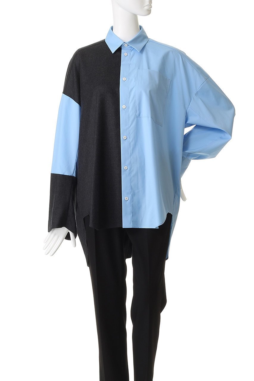 【エンフォルド/ENFOLD】のSUIT SHIRT/シャツ 人気、トレンドファッション・服の通販 founy(ファニー) 　ファッション　Fashion　レディースファッション　Fashion for Women　トップス・カットソー　Cut & Sew Tops　シャツ・ブラウス・オフィスカジュアル　Elegant Blouses & Button-Ups　ロングTシャツ・Tシャツ　Longline T-Shirts & Tees　ジャケット　Jacket, Outerwear　ストレッチ　Stretch, Stretchy Fabric　スリーブ　Sleeve, Long Sleeve / Short Sleeve　ドッキング　Docking, Mixed Material　ロング　Long, Long-Length　冬　Winter / This Winter　羽織　Haori, Light Jacket　other-2|ID: prp329100004931396 ipo3291000000037013438