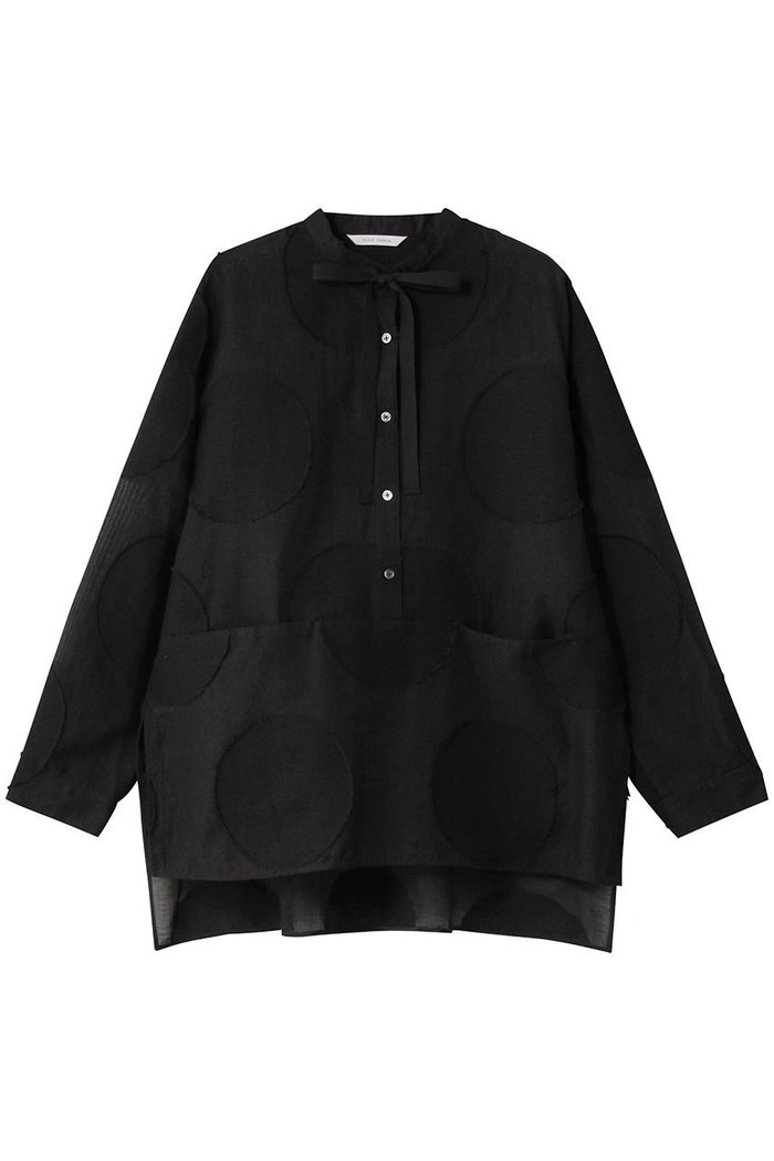 【プレインピープル/PLAIN PEOPLE】のビッグドットスラッシュネックシャツ インテリア・キッズ・メンズ・レディースファッション・服の通販 founy(ファウニー) https://founy.com/ ファッション Fashion レディースファッション Fashion for Women トップス・カットソー Cut & Sew Tops シャツ・ブラウス・オフィスカジュアル Elegant Blouses & Button-Ups スリーブ Sleeve, Long Sleeve / Short Sleeve ドット Polka Dot, Dot Pattern モダン Modern, Contemporary リボン Ribbon, Bow ロング Long, Long-Length |ID: prp329100004931398 ipo3291000000037013447