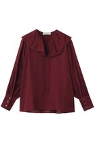 【デパリエ/DEPAREILLE】のシルキーラッフルブラウス 人気、トレンドファッション・服の通販 founy(ファニー) ファッション Fashion レディースファッション Fashion for Women トップス・カットソー Cut & Sew Tops シャツ・ブラウス・オフィスカジュアル Elegant Blouses & Button-Ups スリーブ Sleeve, Long Sleeve / Short Sleeve ロング Long, Long-Length thumbnail ボルドー|ID: prp329100004931422 ipo3291000000037013690