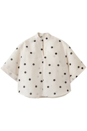 【エムフィル/M Fil】 ドットオーガンジー クロップドブラウス人気、トレンドファッション・服の通販 founy(ファニー) ファッション Fashion レディースファッション Fashion for Women トップス・カットソー Cut & Sew Tops シャツ・ブラウス・オフィスカジュアル Elegant Blouses & Button-Ups オーガンジー Organza Fabric カフス Cuff Design ショート Short, Short Length シンプル Simple, Minimal スキッパー Skipper, Open Collar スリーブ Sleeve, Long Sleeve / Short Sleeve ドット Polka Dot, Dot Pattern 新作・新入荷 New Arrivals / New In |ID:prp329100004931440