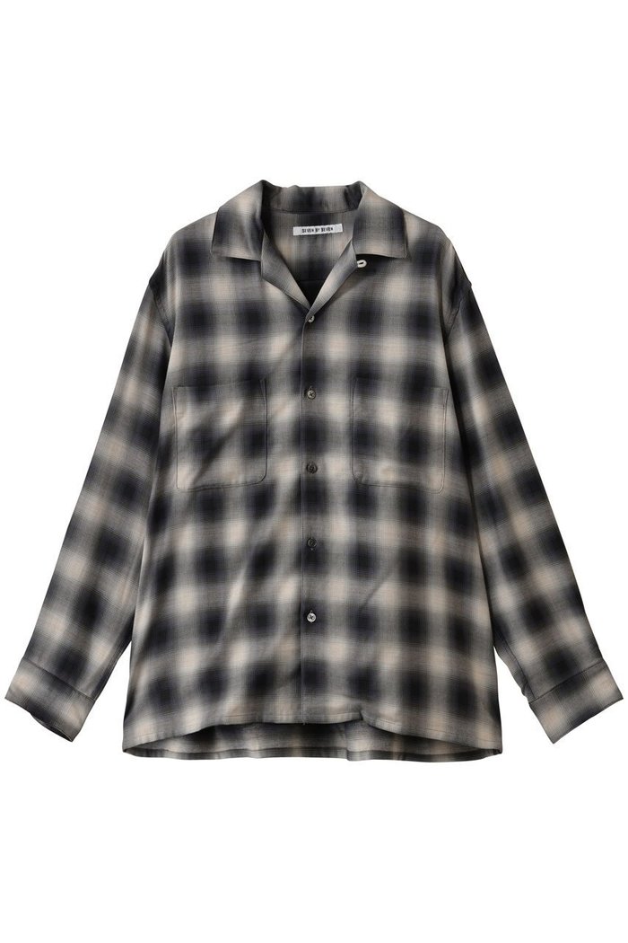 【セブン バイ セブン/SEVEN BY SEVEN / MEN】の【MEN】OMBRE CHECK オープンカラー シャツ インテリア・キッズ・メンズ・レディースファッション・服の通販 founy(ファウニー) https://founy.com/ ファッション Fashion メンズファッション Fashion for Men シンプル Simple, Minimal スリーブ Sleeve, Long Sleeve / Short Sleeve ドレープ Drape, Draping Fabric リラックス Relax, Relaxed Fit ロング Long, Long-Length エレガント 上品 Elegant |ID: prp329100004931453 ipo3291000000037013893